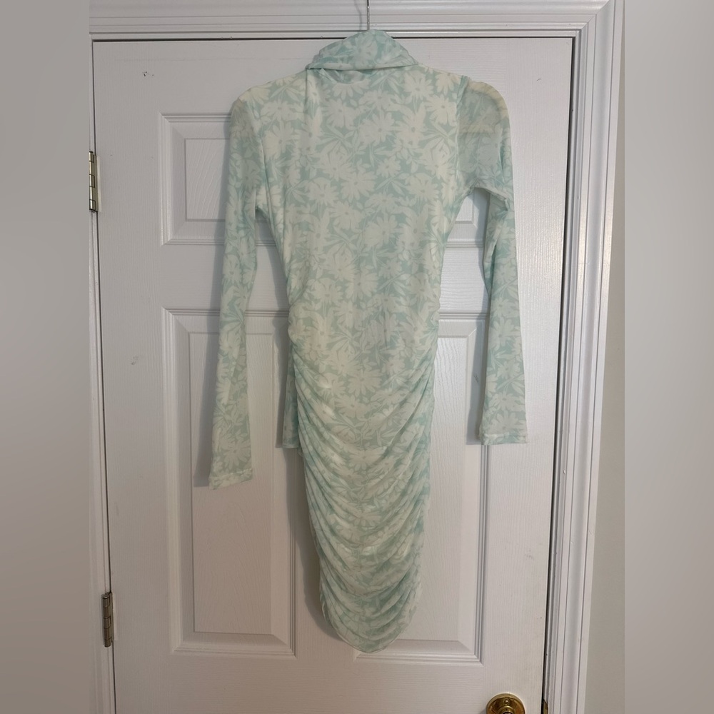 Elegant Mint Green Floral Dress